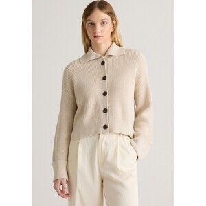 Quince 100% Organic Cotton Fisherman Collared Cardigan Sz M